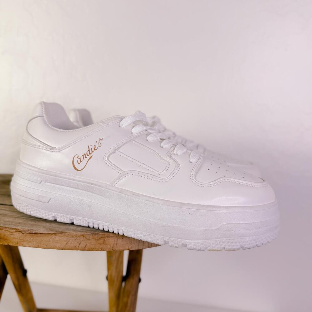 Candies Retro Y2K 90s Streetwear Chunky Platform Sneaker Shoes White Size 9 NEW